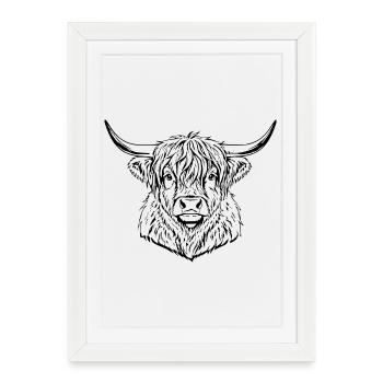 Éleveur écossais de cadeaux de bétail des Highlands - Affiche encadrée (27 × 37 cm) - blanc - Devant