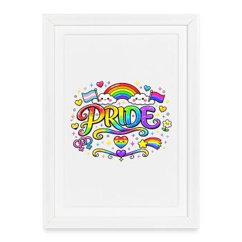 Pride Love is Love - Gerahmtes Poster (27 × 37 cm) - Weiß - Vorne