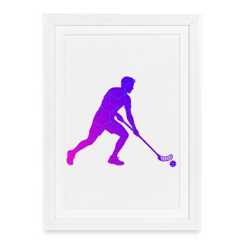 Les joueurs de floorball et de floorball vont ensemble - Affiche encadrée (27 × 37 cm) - blanc - Devant
