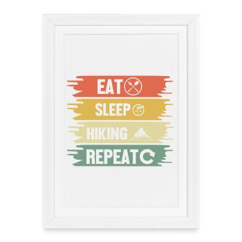 Hiking Mountain Trail Backpacking Outdoors Poaching - Framed poster (27 × 37 cm) - white - Front