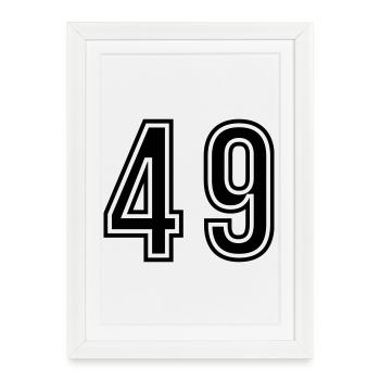 Symbole du chiffre 49 - Affiche encadrée (27 × 37 cm) - blanc - Devant