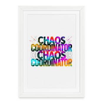 Chaos Coordinator Rainbow Color Saying - Framed poster (27 × 37 cm) - white - Front