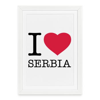 I LOVE SERBIA Serbien - Framed poster (27 × 37 cm) - white - Front