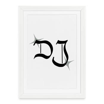 monogramme DJ - Affiche encadrée (27 × 37 cm) - blanc - Devant
