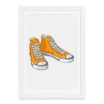 Baskets oranges - Affiche encadrée (27 × 37 cm) - blanc - Devant