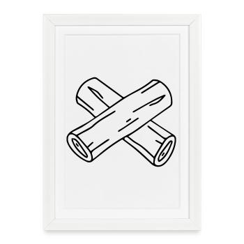 Achtung Vollpfosten - Gerahmtes Poster (27 × 37 cm) - Weiß - Vorne