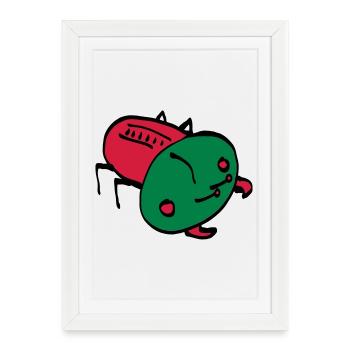 bug color VECTOR insect crawling animal - Framed poster (27 × 37 cm) - white - Front