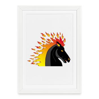 Fire horse - Framed poster (27 × 37 cm) - white - Front