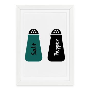 poivre et sel - Affiche encadrée (27 × 37 cm) - blanc - Devant