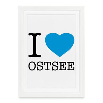 I LOVE OSTSEE - Affiche encadrée (27 × 37 cm) - blanc - Devant