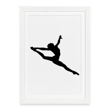Fille de gymnastique - Affiche encadrée (27 × 37 cm) - blanc - Devant