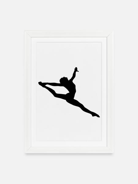 Fille de gymnastique - Affiche encadrée (27 × 37 cm) - blanc