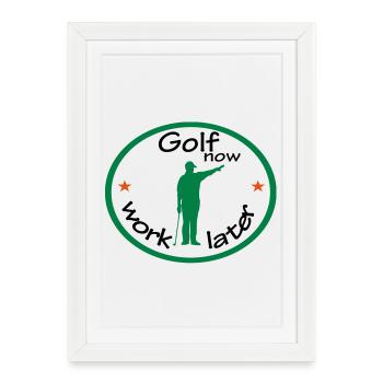 golf - Framed poster (27 × 37 cm) - white - Front