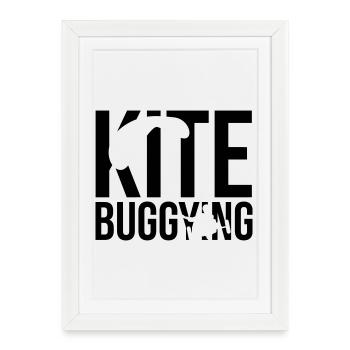 kitebuggying - Framed poster (27 × 37 cm) - white - Front
