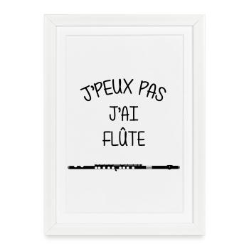Flûte / Flute / Musique / Musicien / Flutiste - Affiche encadrée (27 × 37 cm) - blanc - Devant