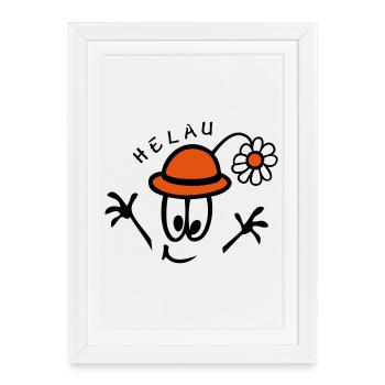 Carnaval Helau - Affiche encadrée (27 × 37 cm) - blanc - Devant
