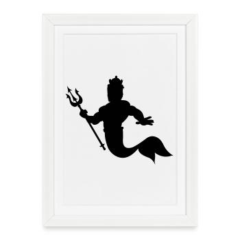 Triton King roi sous-marin Neptunes - Affiche encadrée (27 × 37 cm) - blanc - Devant