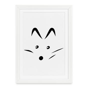 Renard - Affiche encadrée (27 × 37 cm) - blanc - Devant