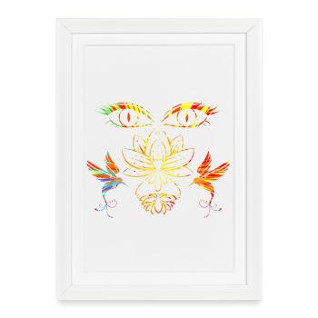 Visage zen - Affiche encadrée (27 × 37 cm) - blanc - Devant