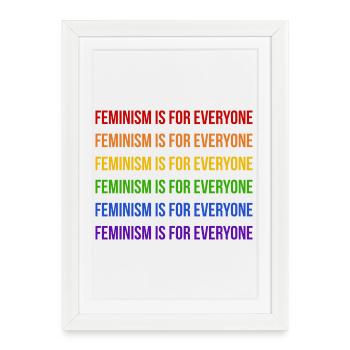 Feminism is for Everyone Rainbow - Framed poster (27 × 37 cm) - white - Front