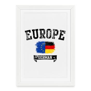UE Allemagne Drapeau Pinceau Mélange - Affiche encadrée (27 × 37 cm) - blanc - Devant