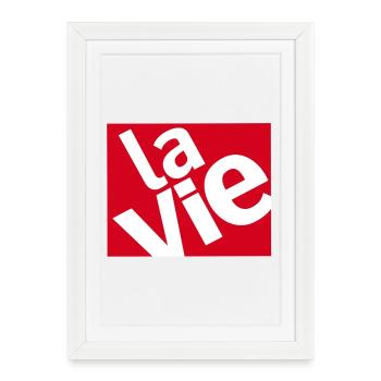 La Vie Rouge Typo Art - Framed poster (27 × 37 cm) - white - Front