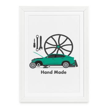 Mécanicien automobile - Affiche encadrée (27 × 37 cm) - blanc - Devant