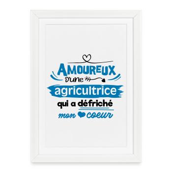 Amoureux d'une agricultrice - Affiche encadrée (27 × 37 cm) - blanc - Devant