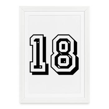 18e anniversaire de l’âge légal - Affiche encadrée (27 × 37 cm) - blanc - Devant