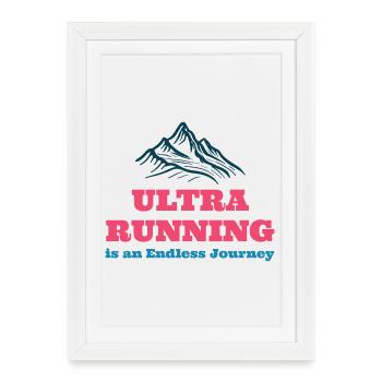 Ultra Running est un Endless Journe - Affiche encadrée (27 × 37 cm) - blanc - Devant