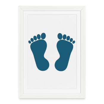 Podiatrie Podiatrie Pieds Pieds Bleus - Affiche encadrée (27 × 37 cm) - blanc - Devant