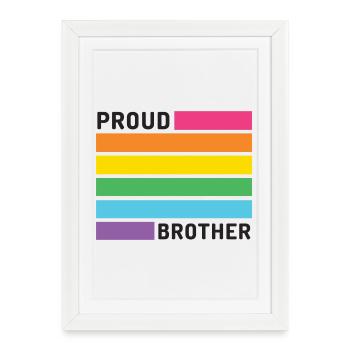 Mois de la fierté LGBT - Proud Brother - Affiche encadrée (27 × 37 cm) - blanc - Devant