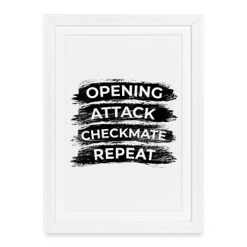 Opening Move Checkmate Repetition - Framed poster (27 × 37 cm) - white - Front