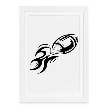 Football Feu Symbole Vol Fusée Icône Graphique - Affiche encadrée (27 × 37 cm) - blanc - Devant