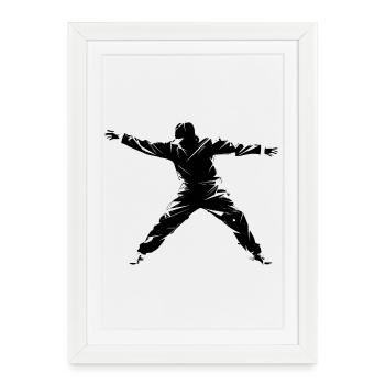 Dessin de breakdance - Affiche encadrée (27 × 37 cm) - blanc - Devant