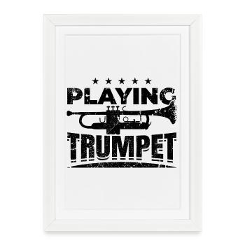 Quote Trumpet - Framed poster (27 × 37 cm) - white - Front