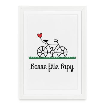 PAPY. FÊTE DES PÈRES. BONNE FÊTE PAPY. JE T'AIME. - Affiche encadrée (27 × 37 cm) - blanc - Devant