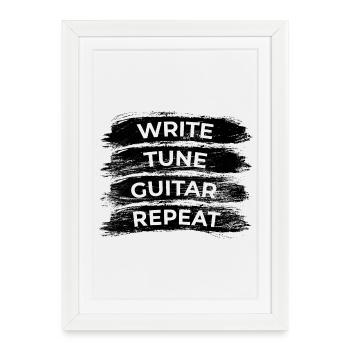 Writing Making Music Guitar - Framed poster (27 × 37 cm) - white - Front