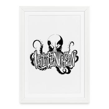 Heiligenhafen Octo Deep Dive Design - Affiche encadrée (27 × 37 cm) - blanc - Devant