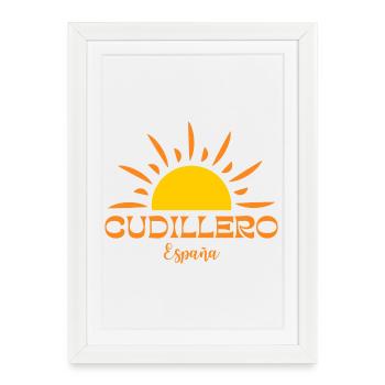 CUDILLERO España-Sunny Illustration - Affiche encadrée (27 × 37 cm) - blanc - Devant