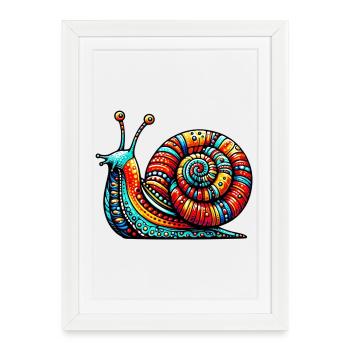 Snail - Framed poster (27 × 37 cm) - white - Front