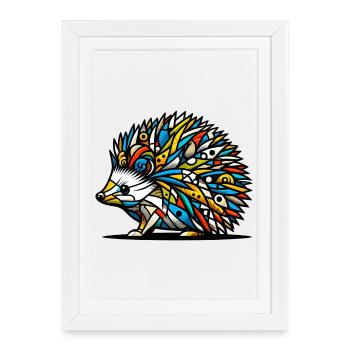 Hedgehog - Framed poster (27 × 37 cm) - white - Front