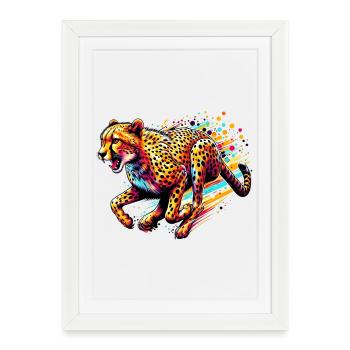 Guépard - Affiche encadrée (27 × 37 cm) - blanc - Devant