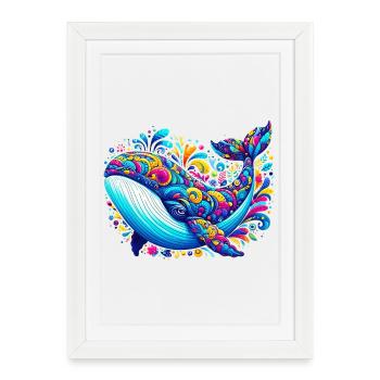 Whale - Framed poster (27 × 37 cm) - white - Front