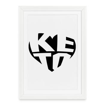 KETO Ketosis Cœur - Affiche encadrée (27 × 37 cm) - blanc - Devant