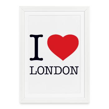 J’ADORE LONDRES - Affiche encadrée (27 × 37 cm) - blanc - Devant