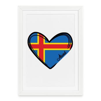 Åland - Sweden - Heart - Framed poster (27 × 37 cm) - white - Front