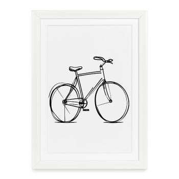 Tracé de lignes de vélo - Affiche encadrée (27 × 37 cm) - blanc - Devant