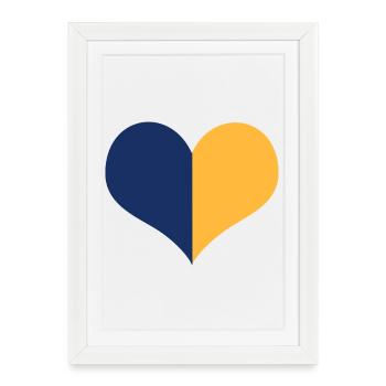 Upper Lusatia - blue yellow heart - Framed poster (27 × 37 cm) - white - Front