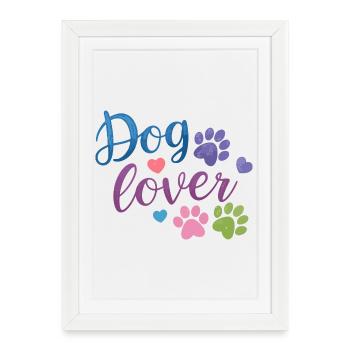 Dog Lover Watercolor Paw Print - Framed poster (27 × 37 cm) - white - Front